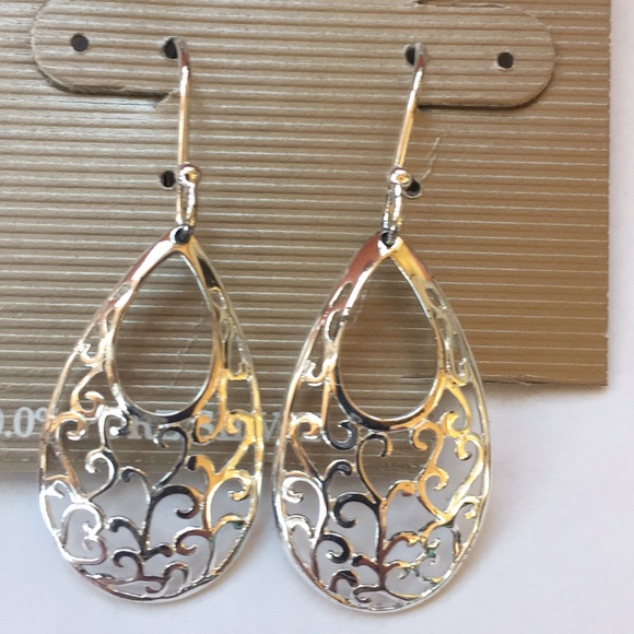 PURE 100 DANECRAFT SILVER FILIGREE EARRINGS NWT - Picture 2 of 7